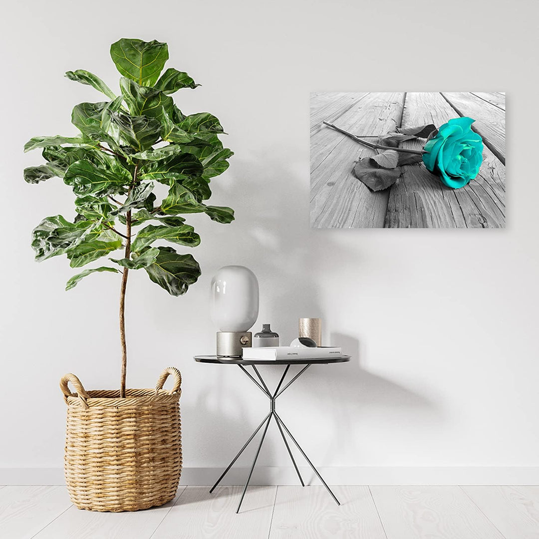 Feeby Bild auf Vlies Leinwand Rose Abstraktion Blumenmotiv 90x60 cm Kunstdruck Modern Wandbilder Dek