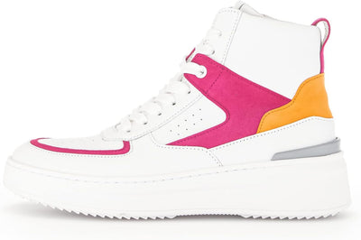 Gabor Damen High-Top Sneaker, Frauen Halbschuhe,Wechselfussbett 36 EU Weiss Pink Jelly, 36 EU Weiss