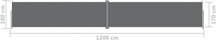 Tidyard Ausziehbare Seitenmarkise, Sichtschutz, Windschutz, Wasserdicht, Sonnenschutz, Markise für B