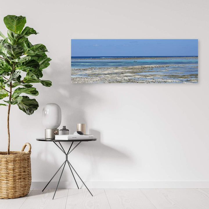 Wandbild XXL Landschaft Deko Kunst Bilder See Blau 150x50 cm Deko paneel 150x50 cm Blau_A, Deko pane