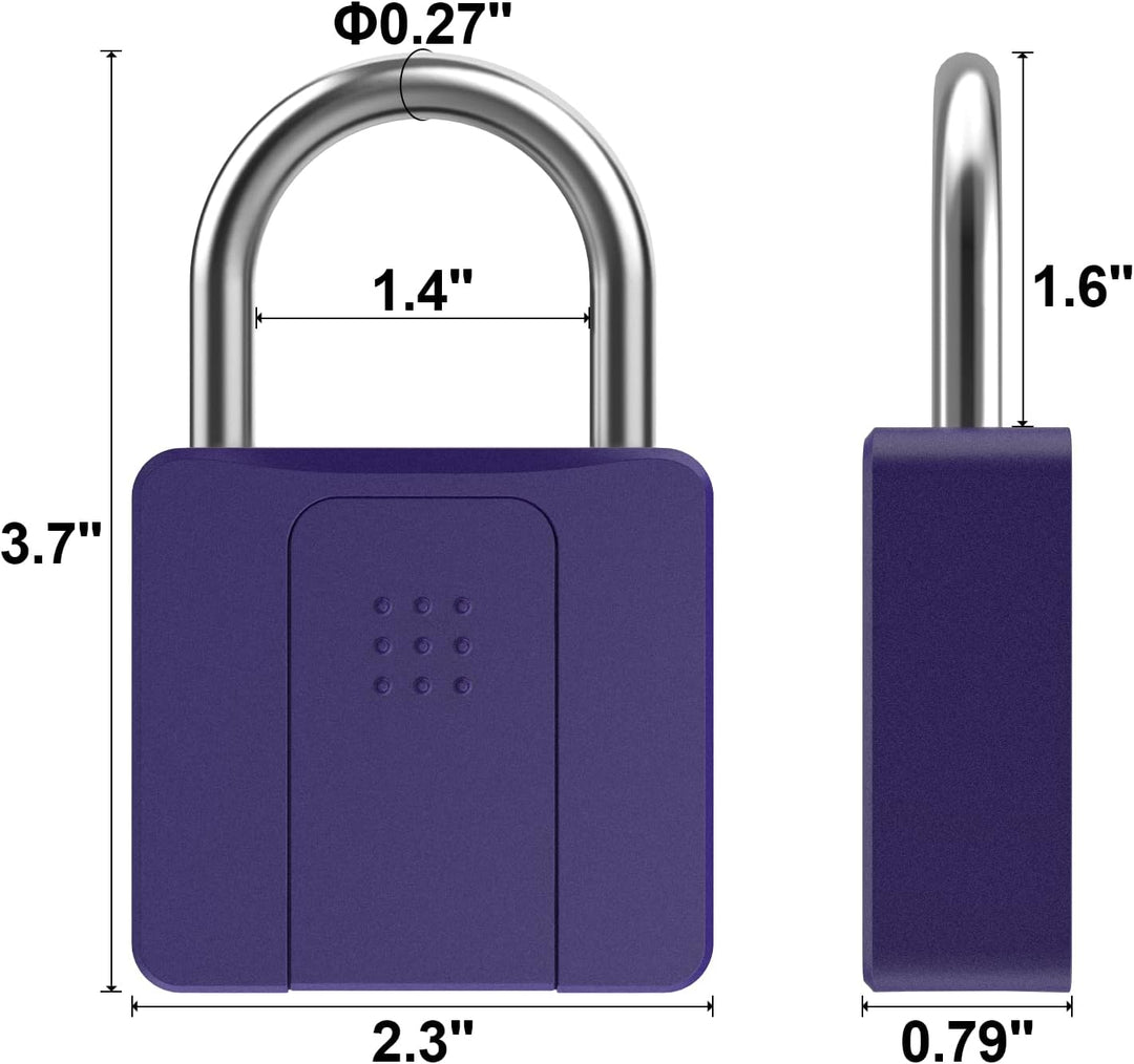 eLinkSmart Grosses Vorhängeschloss mit Schlüssel, Fingerabdruck-/Telefon-App, Remote-Autorisierung,