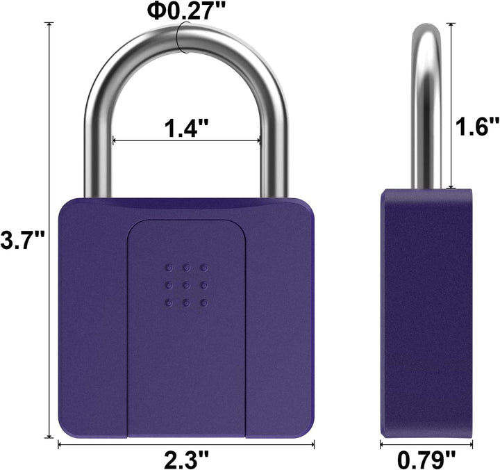 eLinkSmart Grosses Vorhängeschloss mit Schlüssel, Fingerabdruck-/Telefon-App, Remote-Autorisierung,
