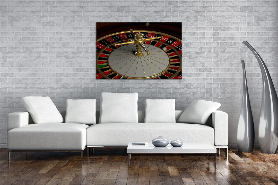 deyoli Roulettetische Format: 100x70 als Leinwand, Motiv fertig gerahmt auf Echtholzrahmen, Hochwert