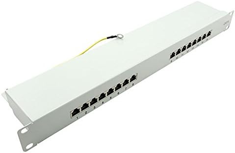 BIGtec 16 Port CAT6 Patchpanel Verteilerfeld Verteiler Patchfeld 10 Gigabit LSA Technik RJ45 8P8C RA