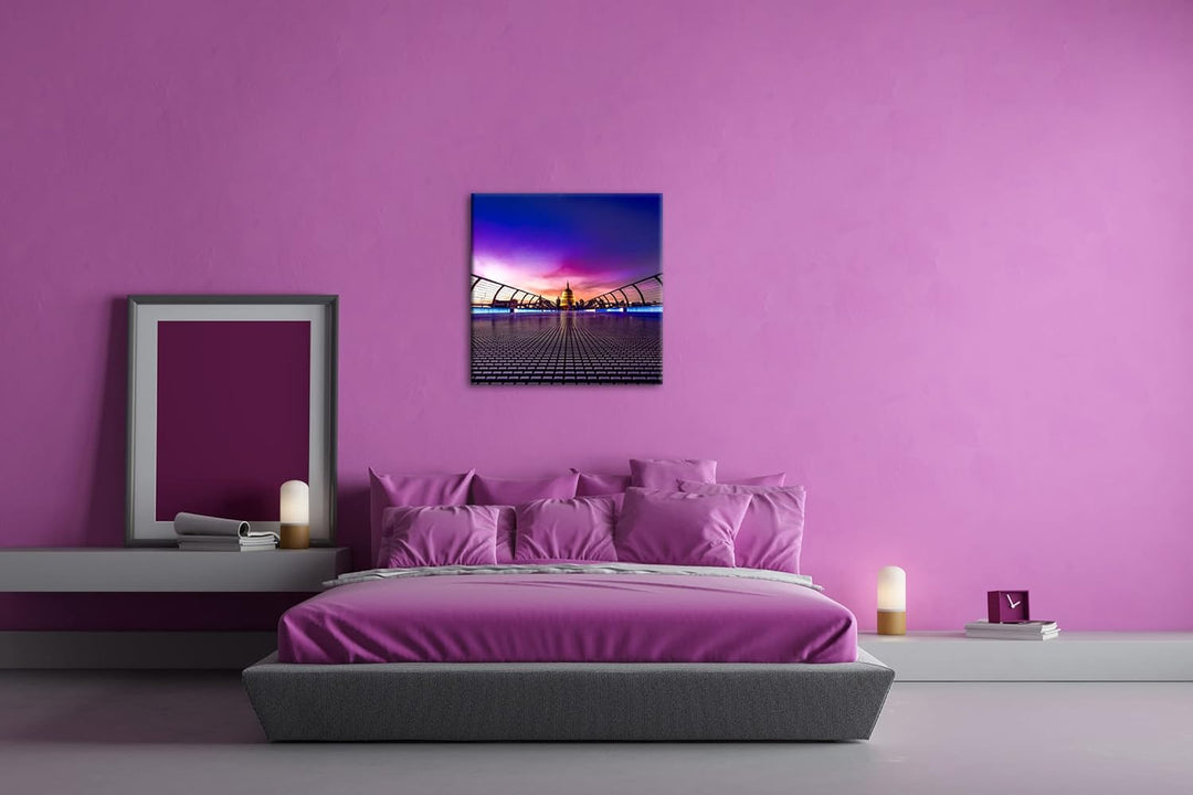 Dämmerung im historichen London Format: 60x60 als Leinwandbild, Motiv fertig gerahmt auf Echtholzrah