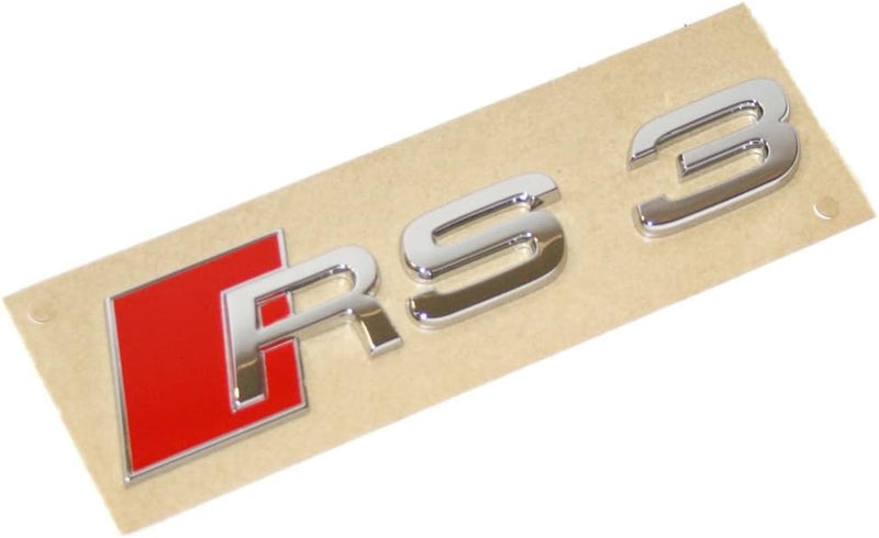 Original Audi RS3 Schriftzug Logo Emblem Chrom Rot Zeichen selbstklebend