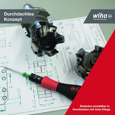 Wiha verstellbarer Drehmoment Schraubendreher TorqueVario®-S(36850) variabel einstellbar I 0,1-0,6Nm