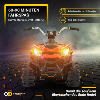 Actionbikes Motors Kinder Elektroauto Quad Bumblequad - 18 Watt Motor - 6 Volt 4.5 Ah Batterie - Bre