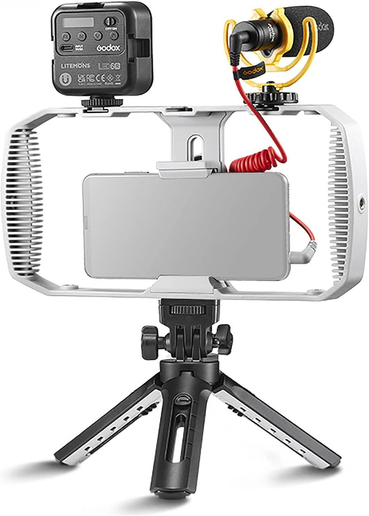 GODOX VK1 VK1-UC VK1-LT VK1-AX Case Cage mit Cold Shoe und 1/4 Schraube für Handyfotografie Vlog Vid