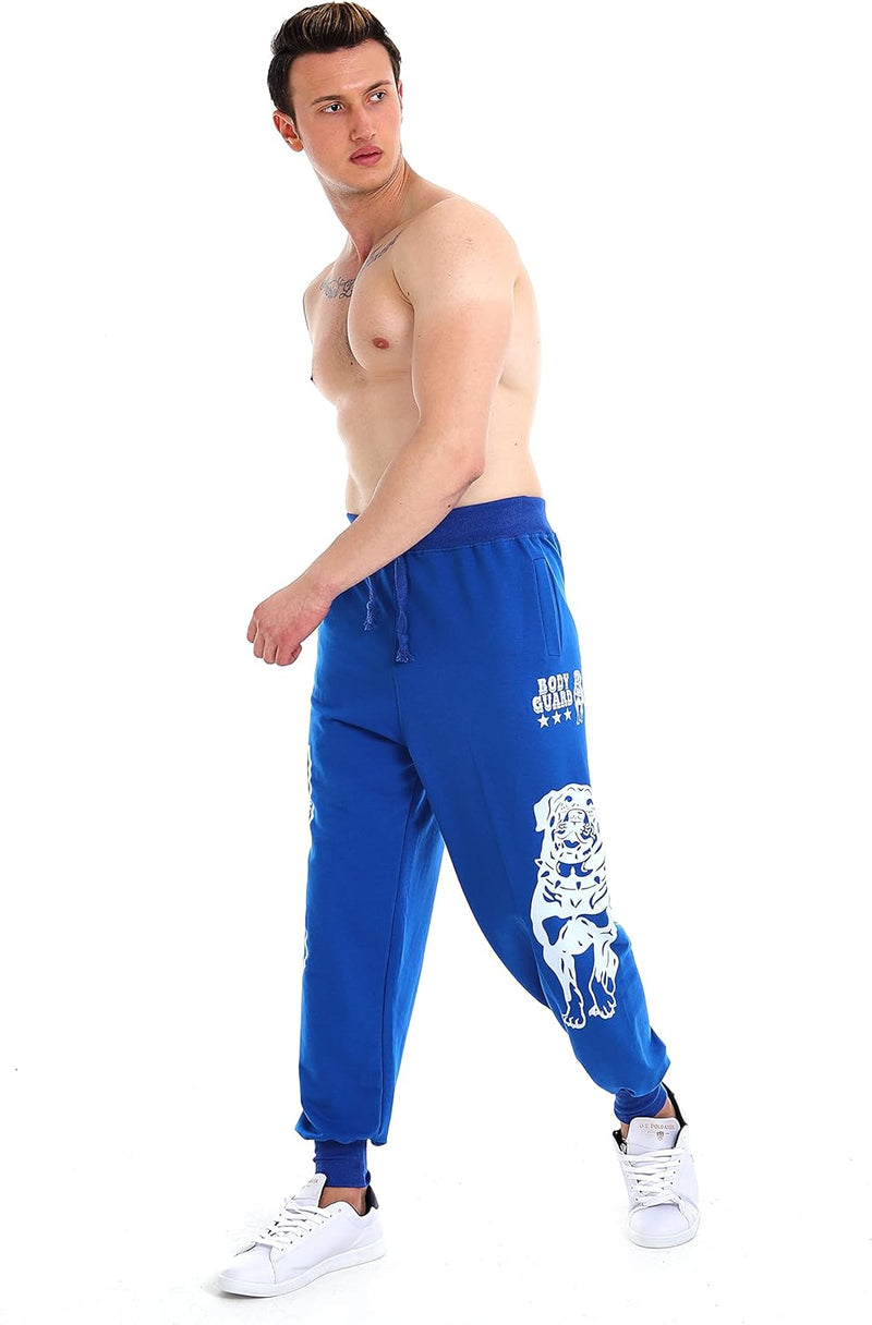 Raff&Taff Herren Jogginghose Bodyguard Bulldog Coole Lässige Sporthose Freizeithose Royalblau 8XL, R