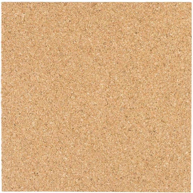 Cleverbrand Korkplatte selbstklebend, hitzebeständig, 25 Stück, 15 x 15 cm, 6 mm stark, quadratisch,