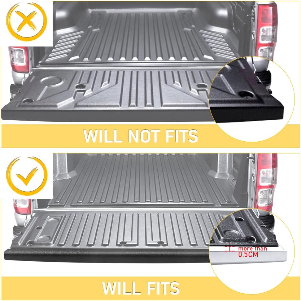 JHCHAN Ladekantenschutz Abdeckung für Toyota Hilux 2021-2023 Revo Pick up ABS Textur Schwarz Heckkla