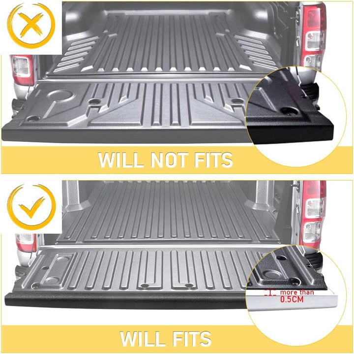 JHCHAN Ladekantenschutz Abdeckung für Toyota Hilux 2021-2023 Revo Pick up ABS Textur Schwarz Heckkla