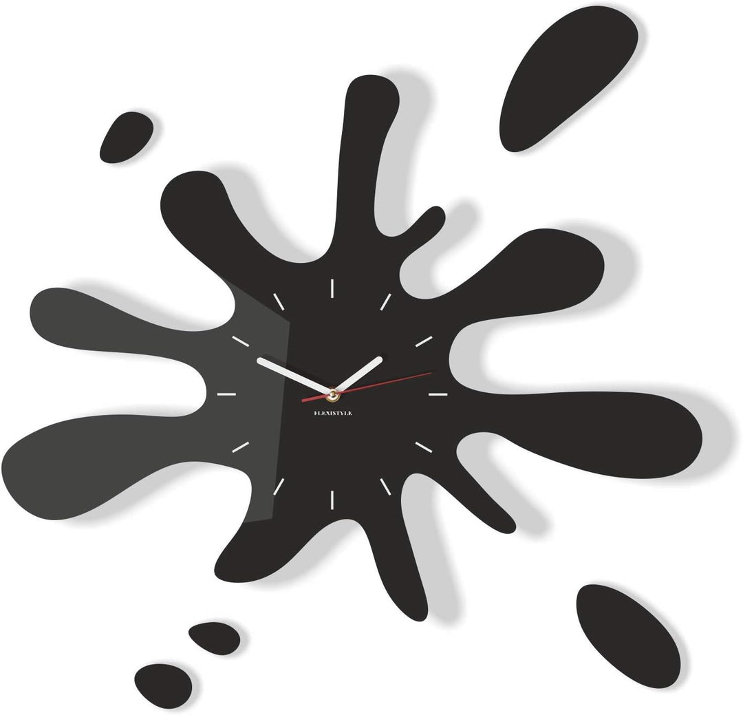 Moderne wanduhr jugendzimmer jungen Fleck Schwarz 64cm, wanduhr teenager, Schwarz