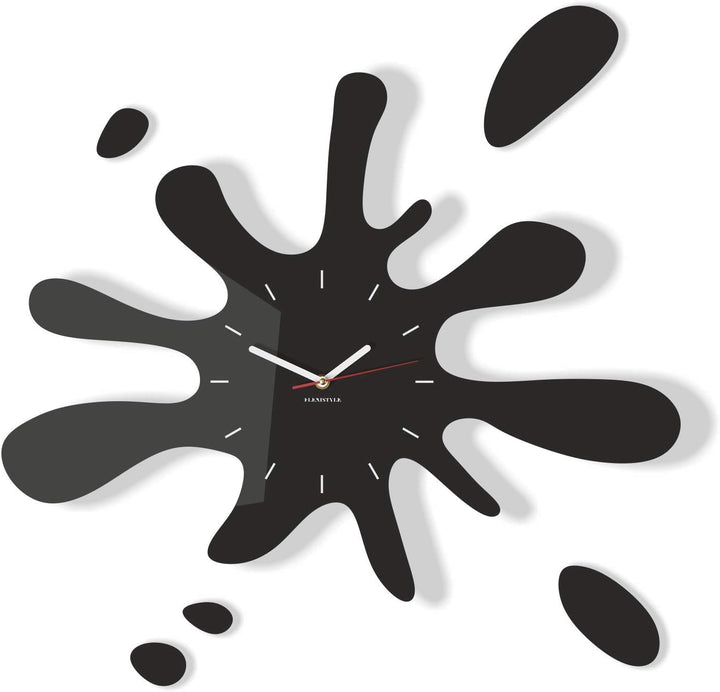 Moderne wanduhr jugendzimmer jungen Fleck Schwarz 64cm, wanduhr teenager, Schwarz