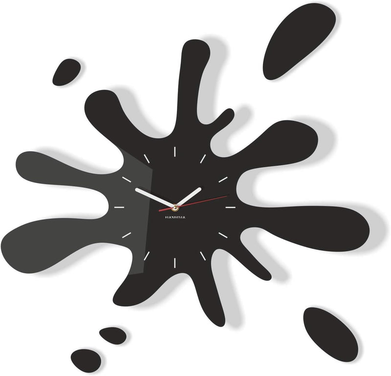 Moderne wanduhr jugendzimmer jungen Fleck Schwarz 64cm, wanduhr teenager, Schwarz