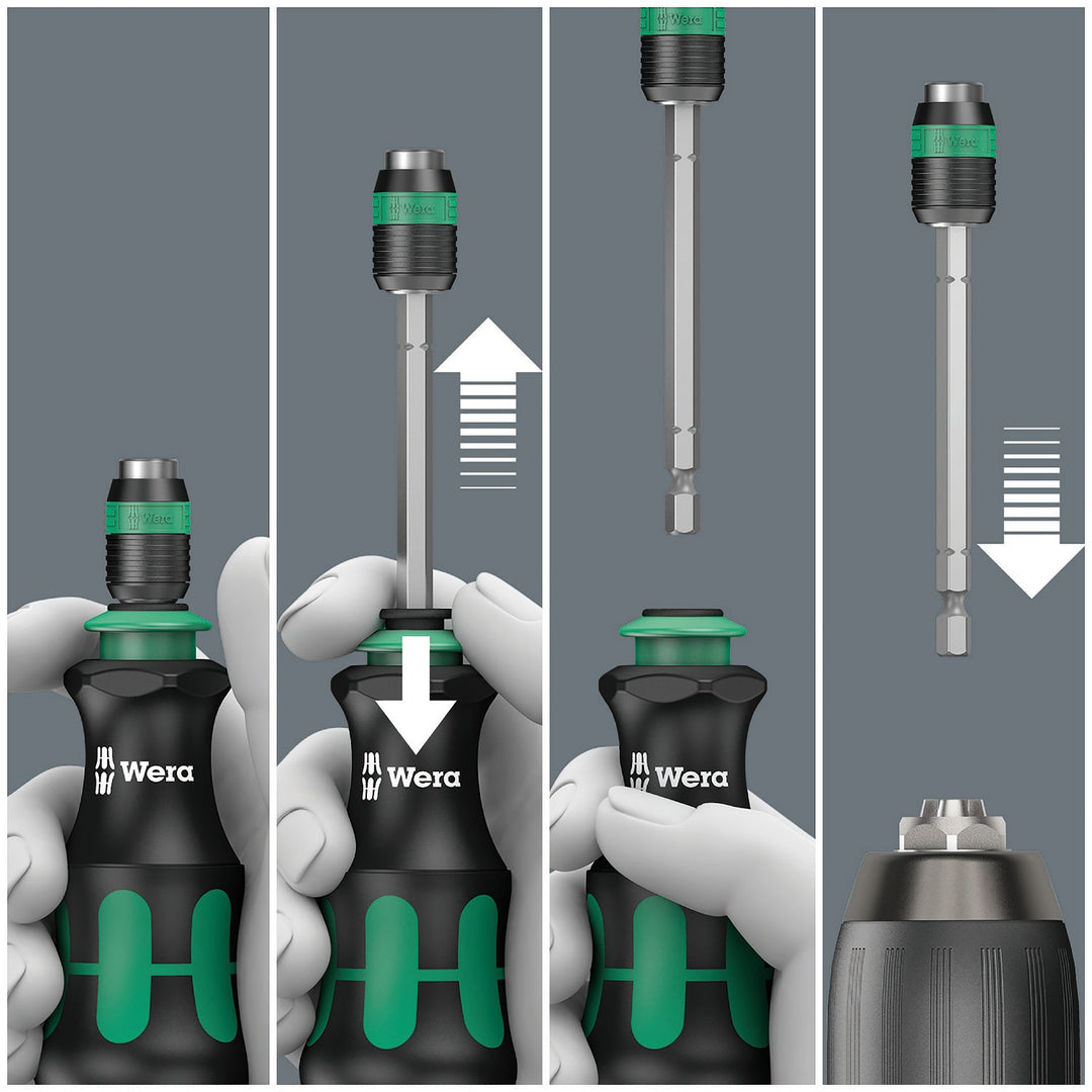 Wera 817 R SB Bits-Handhalter mit Rapidaptor Schnellwechselfutter, 1/4 Zoll x 133 mm, 05073541001 13