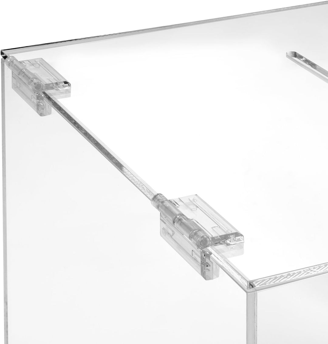 Losbox/Aktionsbox 200x200x200mm mit Schloss, aus transparentem Acrylglas/Spendenbox/Einwurfbox/Gewin