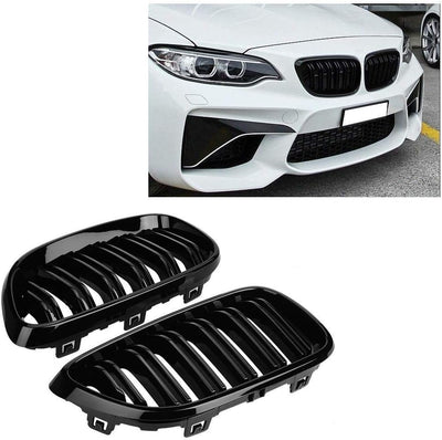 Broco 1 Paar Gloss Black Design Frontstossstange-Grill-Grill for BMW 2 Serie F22 F23 F87 M2 2012-201