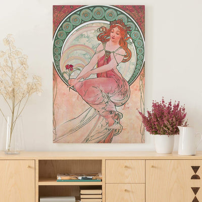 Bilderwelten Leinwandbild - Alfons Mucha - Vier Künste - Die Malerei - Hochformat, 90 x 60 cm 90cm x