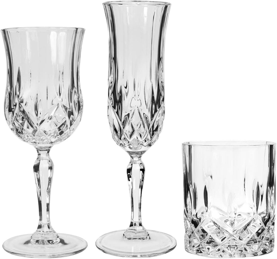 RCR Opera Service 12 Kelche (6 Weingläser cl23 und 6 Kelche Flute cl13) + 6 Wassergläser 30cl