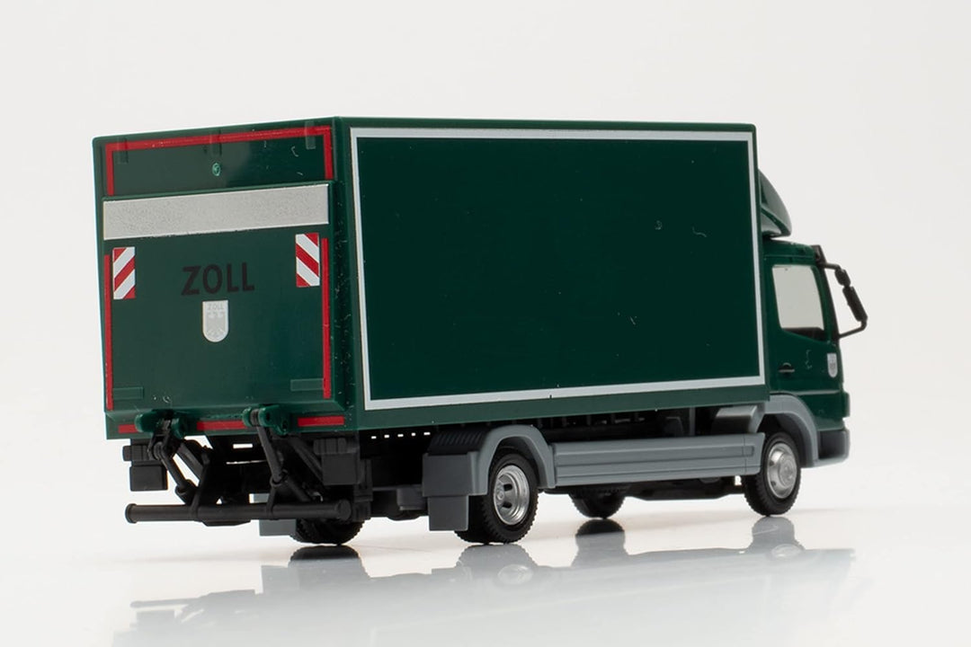 herpa 096645 Mercedes-Benz Atego `10 Koffer-LKW mit Ladebordwand „Zoll“ Auto Miniaturmodelle Kleinmo