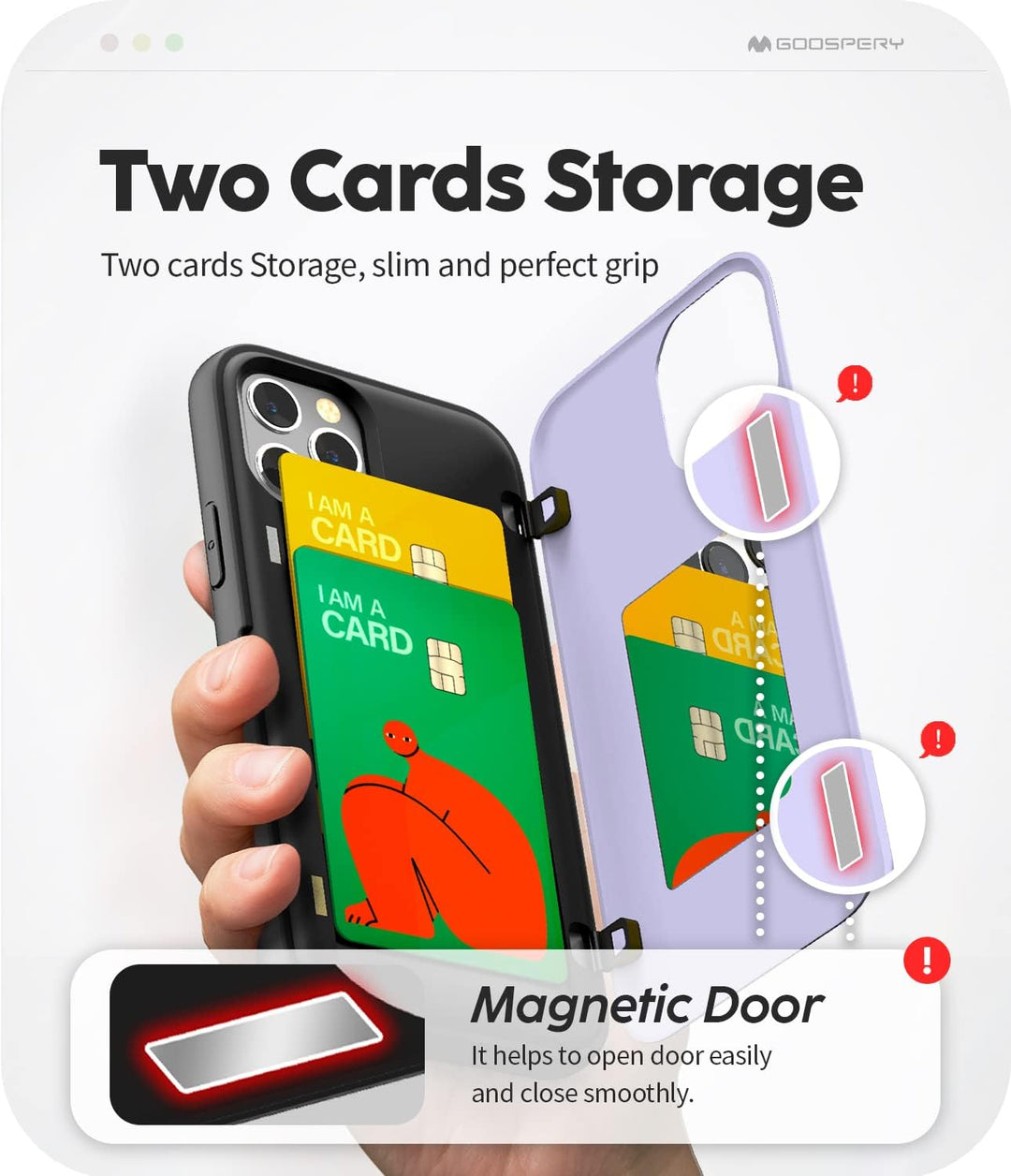 GOOSPERY iPhone 12 Hülle, iPhone 12 Pro Wallet Case mit Kartenhalter, schützende zweilagige Stosssta