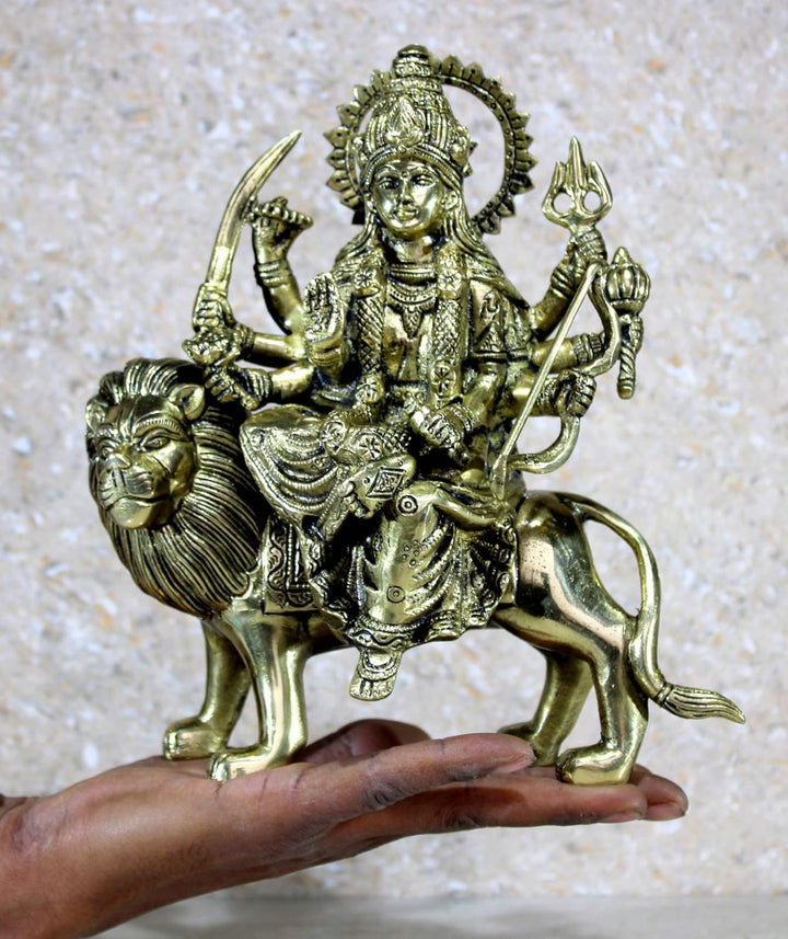 eSplanade Brass Maa Durga/MATA Rani Idol, Statue, moorti, murti for Home Mandir and Home Decor (8.5