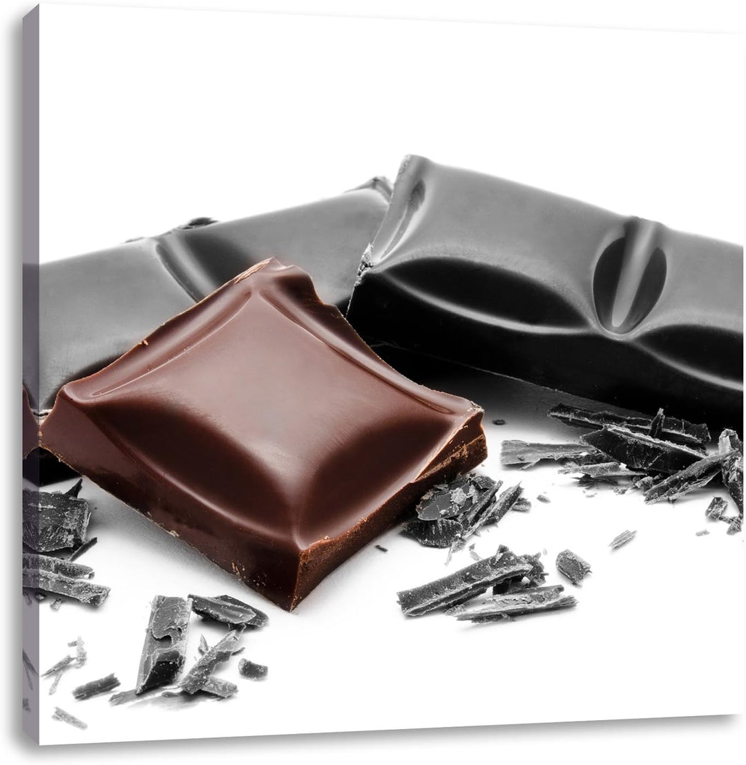 Pixxprint leckere Tafel Schokolade als Leinwandbild | Grösse: 70x70 cm | Wandbild | Kunstdruck | fer