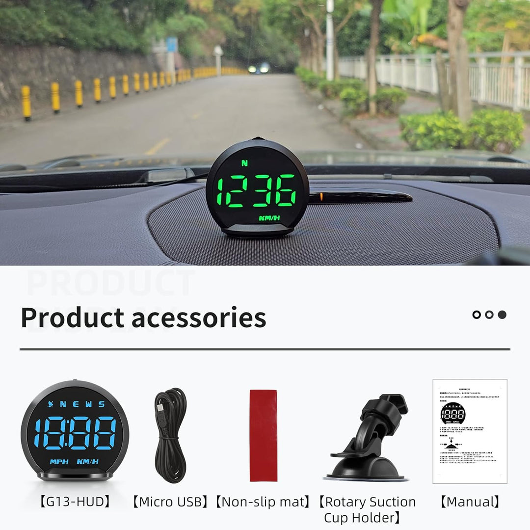 KAOLALI Display mit hohem Kopf, 2,2 Zoll (5,8 cm), Tachometer, GPS, HUD, Universal, KMH/MPH, mit Sau