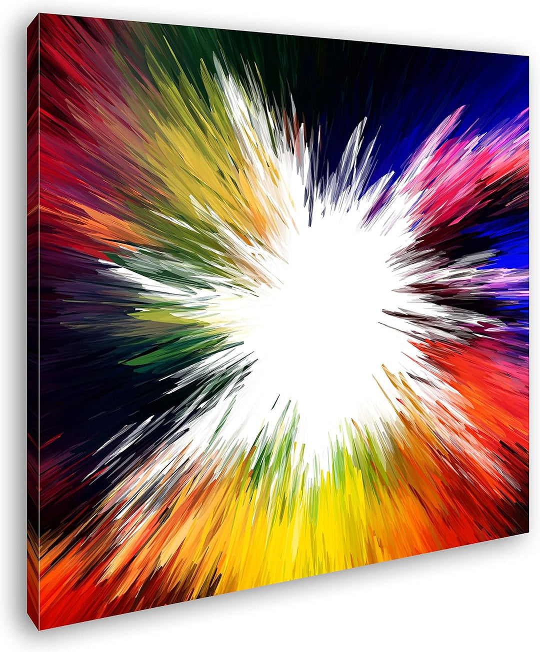deyoli Farbenfrohe Explosion Format: 60x60 als Leinwandbild, Motiv fertig gerahmt auf Echtholzrahmen