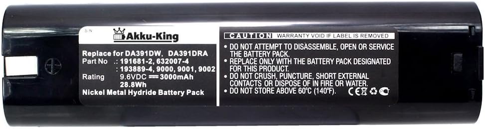 Akku-King Akku kompatibel mit Makita 193889-4, 632007-4 - Ni-MH 3000mAh 9.6 Volt - für 9033, 9034, B