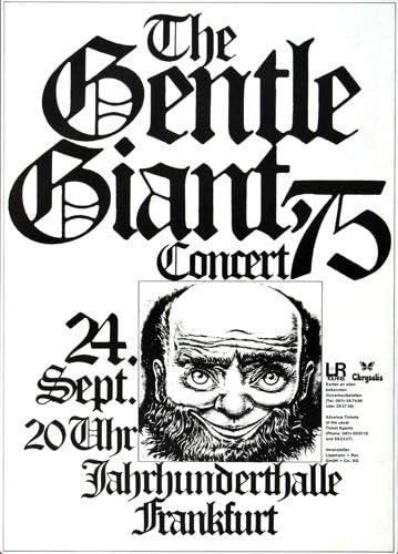 Gentle Giant - Free Hand, Frankfurt 1975 » Konzertplakat/Premium Poster | Live Konzert Veranstaltung