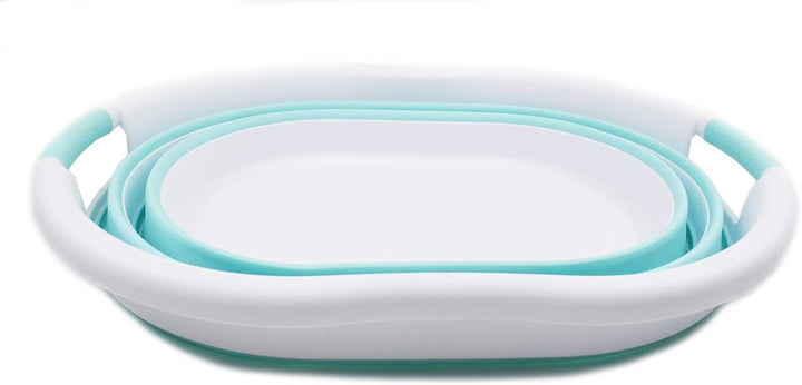 SAMMART 36L Collapsible Plastic Wäschekorb - Ovale Wanne/Korb - Faltbarer Vorratsbehälter/Organizer
