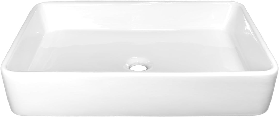 NEG Waschbecken Uno71A (eckig) Aufsatz-Waschschale/Waschtisch (weiss) mit flachem Rand und Nano-Besc