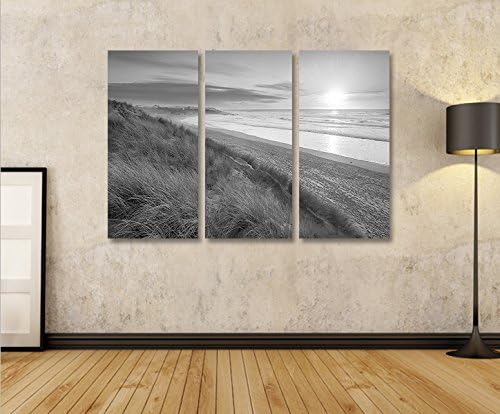 islandburner Bild Bilder auf Leinwand Dünen Schwarz-Weiss Nordseestrand 3p XXL Poster Leinwandbild W