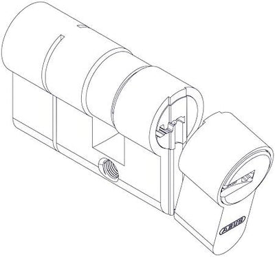 ABUS Knopfzylinder, Vernickeltes Messing, 55 und 45 55+45 Vernickeltes Messing, 55+45 Vernickeltes M