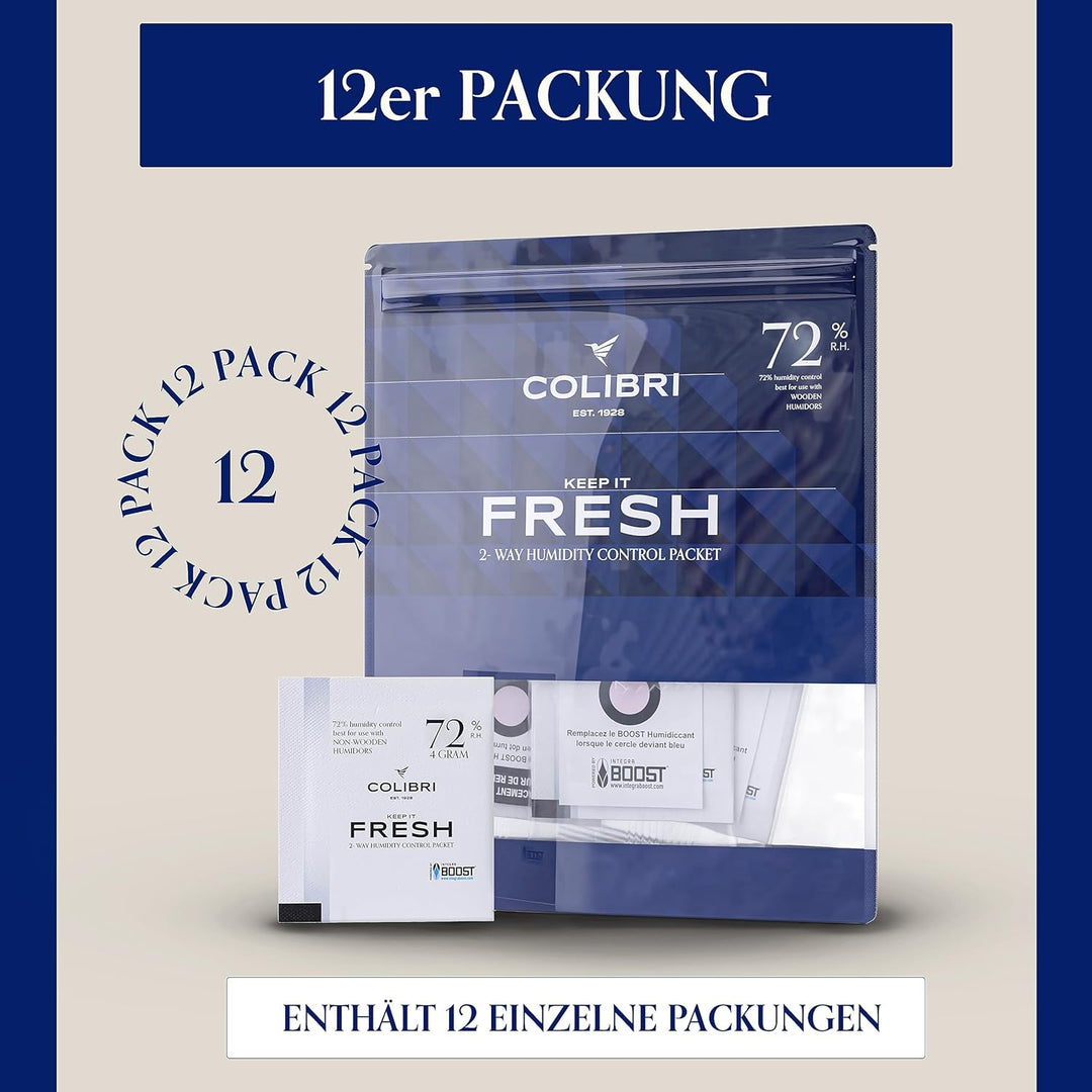 Colibri Fresh Feuchteausgleich-Pads - 12er Pack à 4g zur Lagerung von Zigarren, Musikblättern & mehr
