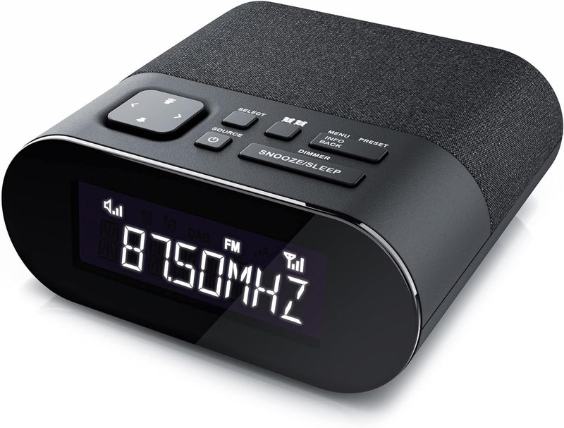 CSL - DAB+ Radiowecker DAB, UKW, Uhrenradio, Wecker mit Zwei einstellbaren Weckzeiten, Snooze-Funkti