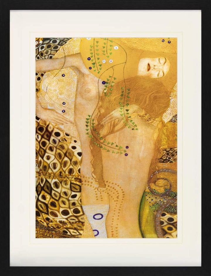 1art1 Gustav Klimt Poster Wasserschlangen, 1904–07 Gerahmtes Bild Mit Edlem Passepartout | Wand-Bild