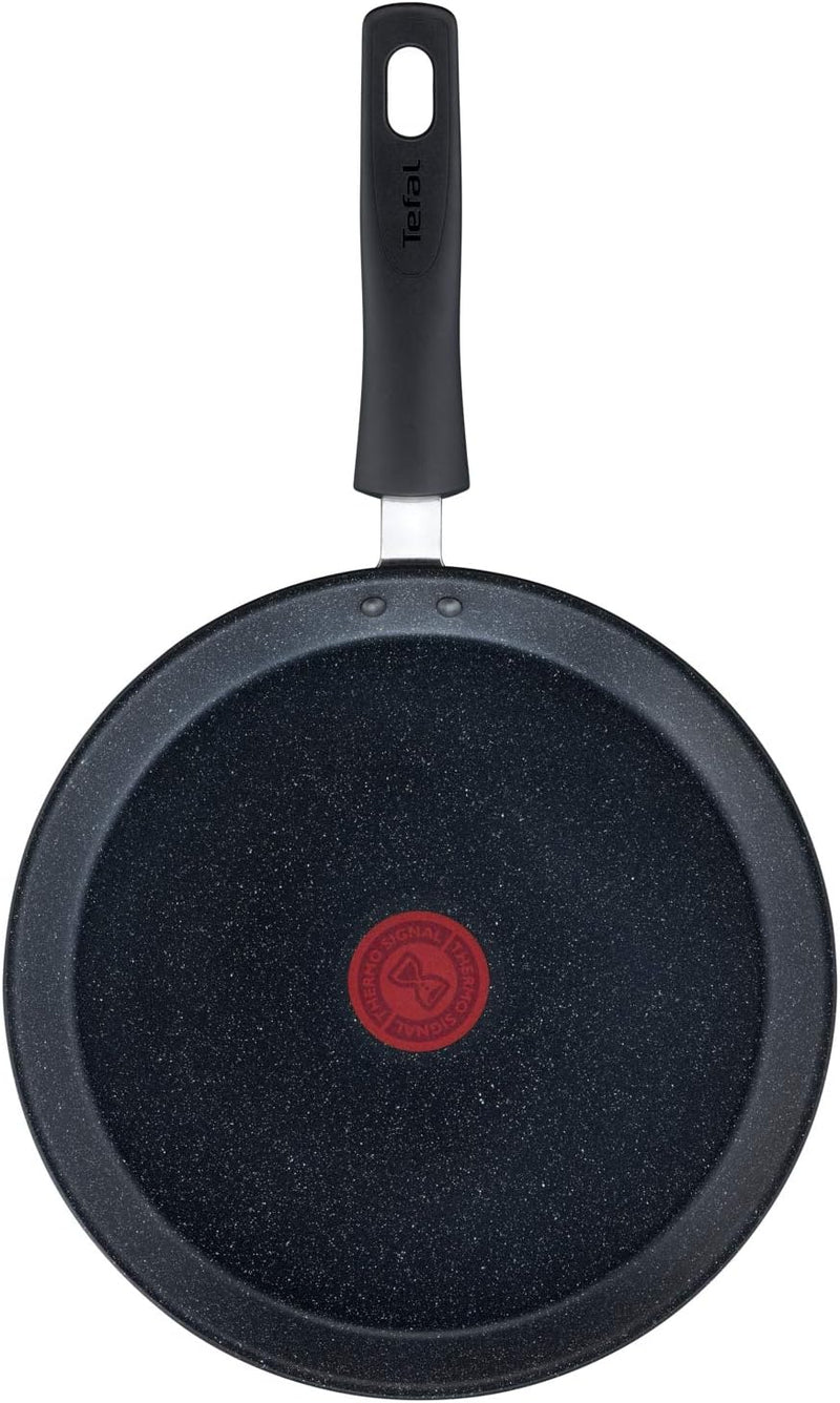 Tefal Bratpfanne G2813872 Crêpe Black Stone 25 cm, Antihaft-Beschichtung, Thermo-Signal Pfannen-Wärm