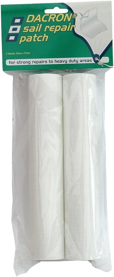 Admiral Tapes, Klebebänder Segelreparaturflicken Dacron selbstklebend, 2 Stück, Weiss, 56101