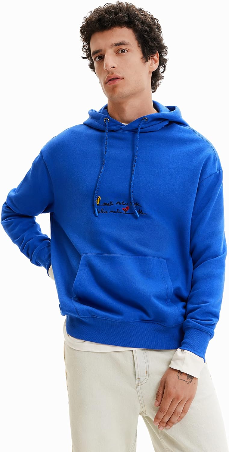 Desigual Herren Sweat_POL L Blau, L Blau