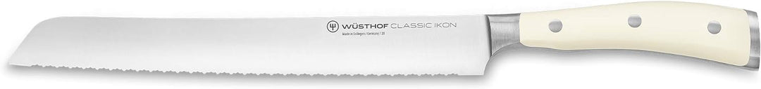 WÜSTHOF Classic Ikon Crème Brotmesser 23 cm Crème 23 cm Brotmesser mit Doppelwelle, Crème 23 cm Brot