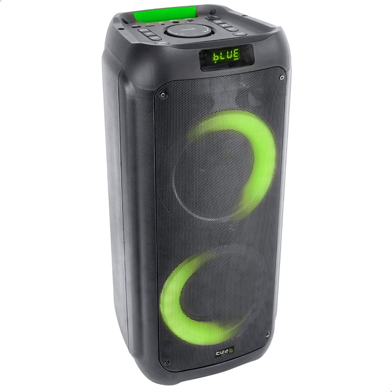 Ibiza - LYRA400-2x6,5"-300W batteriebetriebene Lautsprecher mit beleuchtetem Tieftöner, Bluetooth, M