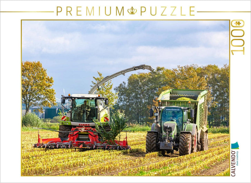 CALVENDO Puzzle Claas Jaguar 950 und Fendt 724 Vario mit Fendt Tigo 65 XR D Ladewagen 1000 Teile Leg