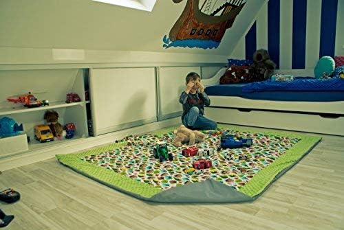 1buy3 Krabbeldecke, Picknickdecke, wärmeisoliert und wasserdicht mit Tragegriff, Rosa + Wolken, 170