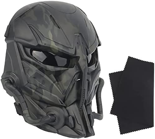 Airsoft-Maske Schädel Taktische Vollgesichtsmaske, Mit PC-Linse Anti-Aufprall-Dual-Modus-Tragedesign