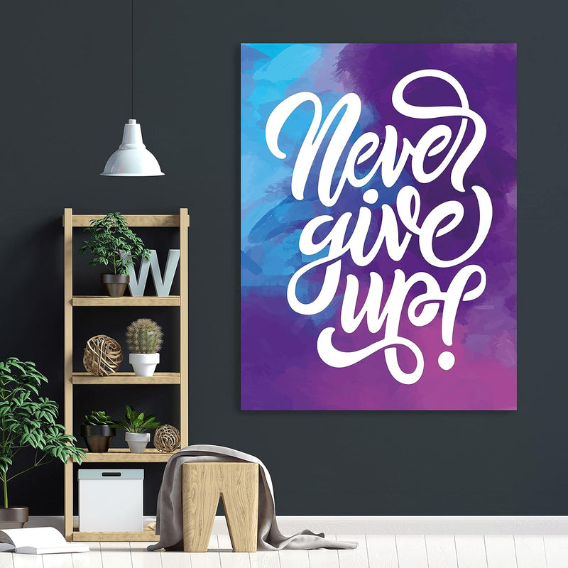 wandmotiv24 Deko Acrylglas Wand-Bild, Grösse 120x90cm, Hochformat, Never give up, Pastell-Farben, Bi