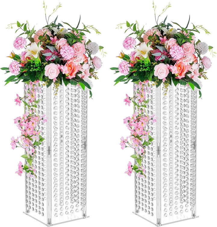 Nuptio 2 Stück Hochzeit Mittelstücke für Tischvasen 60cm Hohe Blumenvase Blumenständer für Partytisc